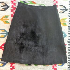 S🎈💯 Genuine Suede Leather Mini Double Slit Skirt Zara style